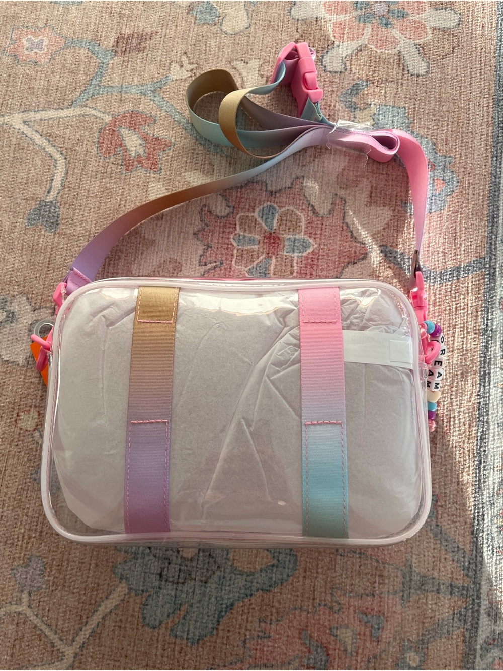 Clear crossbody zippered bag